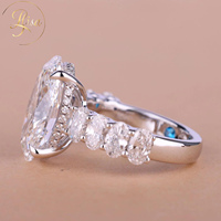 Anillo de Compromiso con Diamante Cultivado en Laboratorio con Certificación IGI VVS, Anillo de Diamante Cultivado en Laboratorio CVD HTHP de Plata 925 con Pavé, Joyería para Mujer