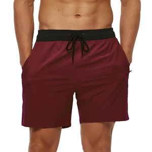 Pantalones cortos de malla Color sólido Gimnasio Forro de malla con bolsillos con cremallera Playa Bermudas de secado rápido Trajes de baño masculinos - Product Image 6