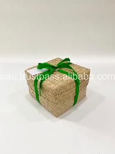 Cesta de regalo tejida de algas marinas cuadradas Artesanías de nuevo diseño hechas a mano para Ramadán - Product Image 4