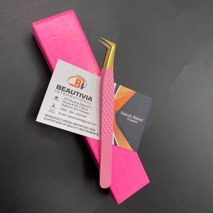 สีชมพูทองที่แข็งแกร่งจับขนตาแหนบที่ยั่งยืนสแตนเลสไฟเบอร์เคล็ดลับขนตาต่อขนตาแหนบ - Product Image 5