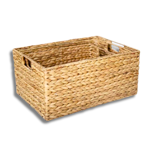 Cesta de jacinto de agua de ratán para algas marinas, cesta de almacenamiento de juguetes, marco de Metal y opción de tamaño personalizado, artesanías de Vietnam - Product Image 1