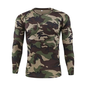 Camouflage Hunting <b>T</b>-<b>Shirt</b> Canvas <b>Polyester</b> Breathable Quick Dry Lightweight Outdoor Tactical Men's Autumn Wear - Product Image 1