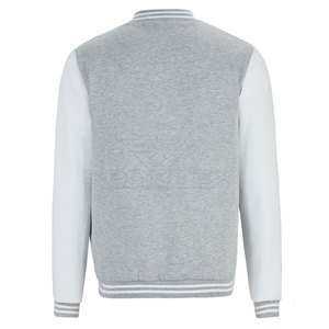 Veste universitaire personnalisée à manches en laine et en cuir avec col montant et broderie de logo sur le devant nouveau style de veste d'université pour hommes - Product Image 2