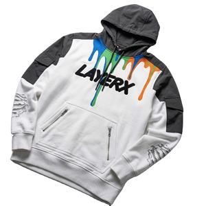 Sudadera con Capucha para Hombre, 500 g/m², Algodón, Felpa Francesa, Panel de Nailon, Bordado, Corte Holgado, Estilo Informal, Ecológica, para Invierno - Product Image 1