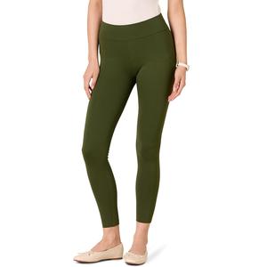Por encargo 95% algodón 5% Spandex Color Oliva oscuro cintura alta señoras Leggings mejor precio de fábrica Bangladesh - Product Image 1