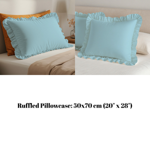 ปลอกหมอนผ้าโพลีคอตตอนทอสีฟ้า50x70ซม. สำหรับโรงแรมโรงพยาบาลบ้าน - Product Image 5