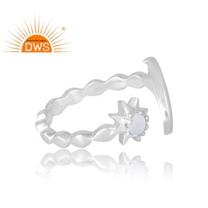 Última venta 925 Sterling Selling Natural Rainbow Moon anillo de piedras preciosas joyería personalizada para mujeres regalo para ella - Product Image 4