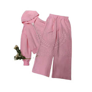 Ensemble de survêtement deux pièces pour femme, décontracté, uni, avec strass, style jogging, vente en gros - Product Image 2