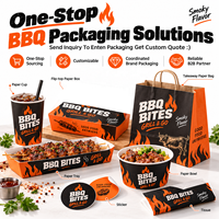 Barquette alimentaire en papier personnalisée pour brochettes de barbecue, kebab, poulet grillé, satay, yakitori, emballage à emporter pour la restauration de rue