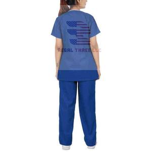 Custom V-Neck Unisex Hospital Scrubs Uniforme Conjuntos Clínica Personal Scrub Uniforme Set - Product Image 3
