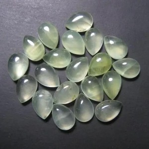 5mm 6mm 7mm naturel vert Prehnite lisse poire Cabochons en vrac meilleur prix de gros pierres pour la fabrication de bijoux en ligne Alibaba - Product Image 1