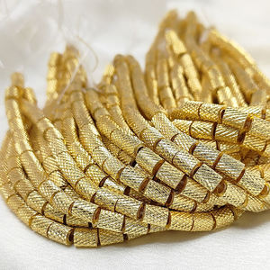 Cuentas espaciadoras moleteadas chapadas en oro para la fabricación de joyas, cuentas de tubo de latón de alta calidad de 4,5x3mm, cuentas de Metal de alta calidad al por mayor - Product Image 3