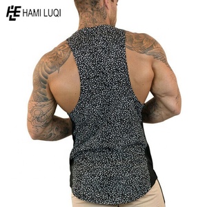 Débardeur de fitness grande taille XL pour homme Maillot en coton tricoté à séchage rapide avec décor brodé Respirant Casual-Bodybuilding Style - Product Image 4