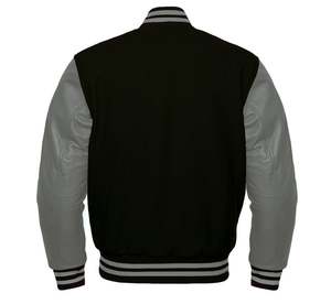 Veste de baseball personnalisée avec logo brodé, veste de rue élégante pour homme, veste de style varsity, manches en cuir, veste bomber - Product Image 4