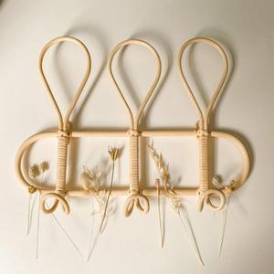 Gancho decorativo de ratán natural para colgar en la pared, perchero para colgar ropa, marca privada, se acepta - Product Image 5