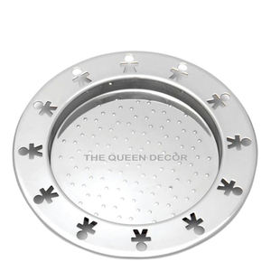 Posavasos de piedra de corte láser con acabado negro de forma redonda de Metal de acero inoxidable creativo nórdico ecológico - Product Image 4