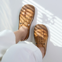 [JSHOE] Baskets confortables en cuir de vache véritable pour femmes, semelle souple, légères, bout rond, chaussures décontractées pour la marche, usage quotidien