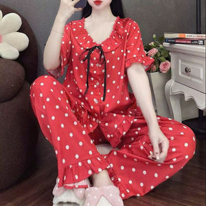 [COSTURA DE FÁBRICA] PW49 Pijamas de lujo para mujer de primavera 100% algodón gasa transpirable ayuda al usuario a sentirse cómodo para todos - Product Image 2