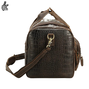 Sac de voyage en cuir véritable pour homme, motif crocodile, grande capacité, sac de sport en cuir véritable - Product Image 5