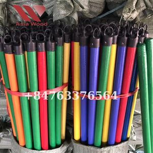 Palo de escoba de madera, mango recto recubierto de PVC, 70-120cm, marca Asiawood, fregonas de limpieza para el hogar, recogedor, tapa negra - Product Image 4