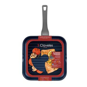 กระทะย่างอลูมิเนียมฟอร์จ 3Claveles ขนาด 28x28x4.5 ซม. ใช้ได้กับเตาแม่เหล็กไฟฟ้าทุกประเภท - Product Image 2