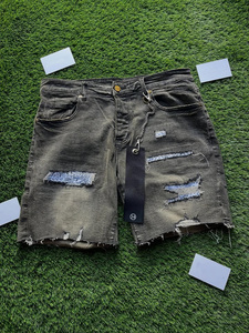 Nouvelle Arrivée Short en Jean Déchiré et Usé pour Homme, Short en Denim Bleu à Trous, Style Hip Hop Décontracté - Product Image 3