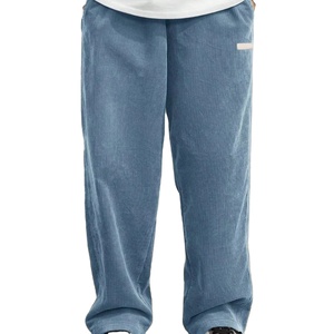 Pantalon de jogging ample et évasé en velours côtelé pour homme, avec logo personnalisé, taille mi-haute, décontracté, automne-hiver - Product Image 1