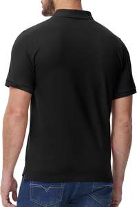 Camiseta de Punto Sólida para Hombre, Fibra Fresca, Elástica, Ligera, Transpirable, Texturizada, Cómoda para Uso Diario, Cuello Elegante, Estilo Moderno - Product Image 3