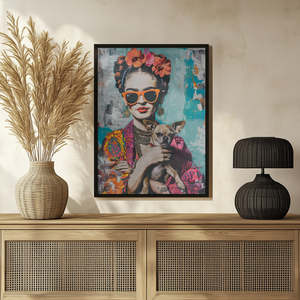 Frida Chihuahua Portrait Stylish Canvas Support Base - Product Image 3
