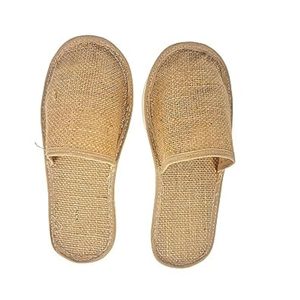 Pantoufles en jute faites à la main pour femmes élégantes et confortables Matériau respirant Taille 35-40 Lot de 2 paires - Product Image 3