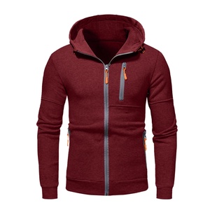 Sudadera de manga larga con cremallera y bolsillos para hombre, ropa deportiva masculina de estilo Casual, con bolsillos y cremallera - Product Image 3