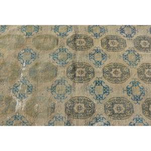 Alfombra clásica de lana azul Beige de 3,6x5,7 pies, diseño de retazos rectangular turco hecho a mano para sala de estar, dormitorio con respaldo de látex - Product Image 5