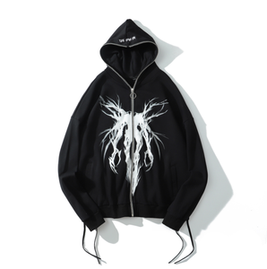 Sweat à capuche unisexe OEM en polyester 100 % pour l'hiver, noir, entièrement zippé, broderie frontale, manches longues, séchage rapide, respirant - Product Image 6