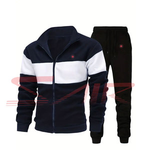 Conjunto Deportivo de 2 Piezas Unisex para Invierno, Sudadera con Capucha y Pantalones Deportivos Tipo Cargo, Tallas Grandes Disponibles, 100% Algodón - Product Image 1