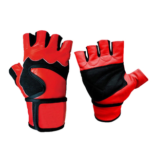 Gants d'entraînement de gymnastique demi-doigt de haute qualité en cuir respirant antidérapant Silicone rembourré Protection de la paume haltérophilie Fitness - Product Image 4