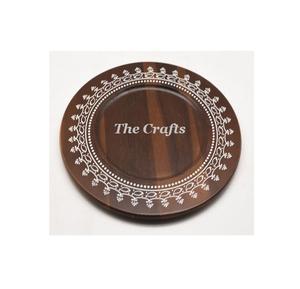 Assiette de service à chocolat en bois en vrac avec assiette de dates de dessert de forme ronde de la meilleure qualité pour la vaisselle - Product Image 1