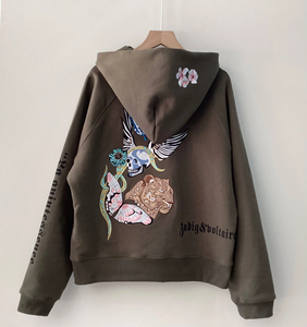 Sudadera con capucha corta de tela suave de moda de otoño personalizada al por mayor impresión digital con color personalizado de manga larga - Product Image 6