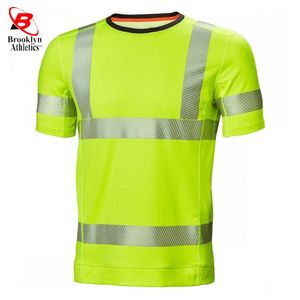 T-shirts de travail à manches courtes haute visibilité haute visibilité à séchage rapide Logo personnalisable en polyester et coton imperméable à l'eau - Product Image 2