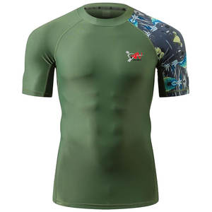 Rashguard élégant à manches courtes en tissu extensible doux pour l'entraînement, le surf et les sports de plein air - Product Image 2