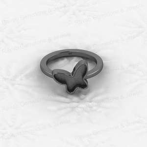 Novedad: Anillo de Plata de Ley 925 con Engaste de Bisel de 11x13mm, Diseño de Mariposa, para Guardar Leche Materna, Joyería Personalizada con Baño de Plata - Product Image 6