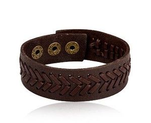 Fashion Wide Weave Black Brown Leather Bracelet Jewelry Handmade Braided Mens Leather Bracelet Leather <b>Belt</b> Wristband Bangle - Product Image 2