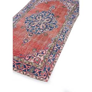 Vintage Large Area Hand Knotted <b>Wool</b> Rugs <b>Red</b> & Orange Medallion Pattern for Home Living Room or Hallway-Pae-2590 - Product Image 2