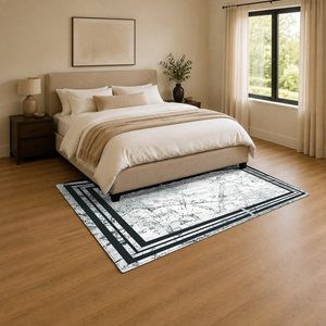 <b>RUGS</b> DEPOT LXDP-1030 Wholesale Grey <b>Silver</b> Contemporary Abstract Digital Printed Machine Washable Chenille Area <b>Rug</b> Non Slip - Product Image 3
