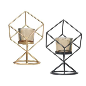 Metal Candle Holder Geometrical Design Modern Christmas Handmade Silver for Party Wedding Home Decor Hot Sale - Product Image 1