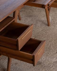 Escritorio de Oficina Moderno de Madera de Nogal, Mesa de Escritura Ejecutiva con Cajones para Oficina en Casa - Product Image 3