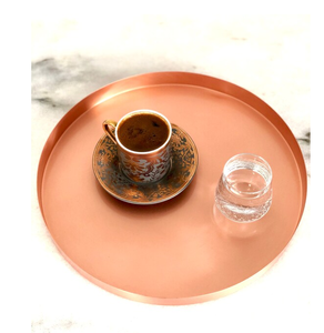 Bandeja de servicio de comida de cobre brillante de Calidad exclusiva, bandeja de servicio de cobre para cena y aperitivos de restaurante - Product Image 1