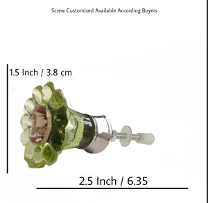 ขายร้อนสีเขียวและสีชมพูคริสตัลดอกไม้ลูกบิดลิ้นชักตู้จับดึง CK 558 - Product Image 3