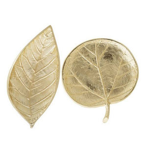 Prix de gros Plateau à feuilles métalliques en aluminium revêtu de laiton de haute qualité Plateau de service décoratif de table - Product Image 4