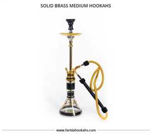 Luxury Egyptian Handmade Solid Brass Hookah | Farida Medium Size Traditional Shisha Pipe - Product Image 2