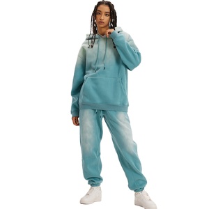 เสื้อสวมหัวผ้าฝ้าย100% รุ่นเฮฟวี่เวตซักเสื้อผ้าแนวสตรีทแบบสวมหัวมีฮู้ดสำหรับผู้ชายชุดวอร์มผ้าเดนิมพิมพ์ลายพัฟ - Product Image 4